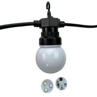 Ampoule à pixels adressables 3D de 50 mm, globe laiteux, DC12V/24V, 30 pixels/chaîne, IP68, RGB, RGBW, couleur pleine, RGB/RGBW/RGBCCT, fil 3 cœurs 18AWG