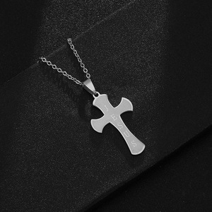 Collar Cristiano Religioso de Jesús al por Mayor, Collar de Cruz Vintage Europeo de Acero Inoxidable Chapado en Oro Estilo Hip-hop para Mi Hija - Product Image 2