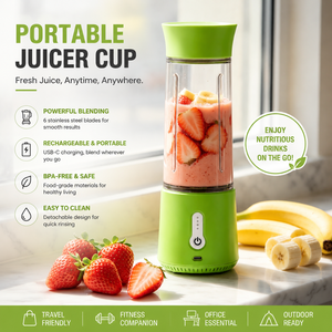 Licuadora Eléctrica Moderna y Elegante de 500 ml, PCTG, Carga USB Tipo C, Potente Exprimidor, Suministro Directo de Fábrica OEM/ODM - Product Image 5