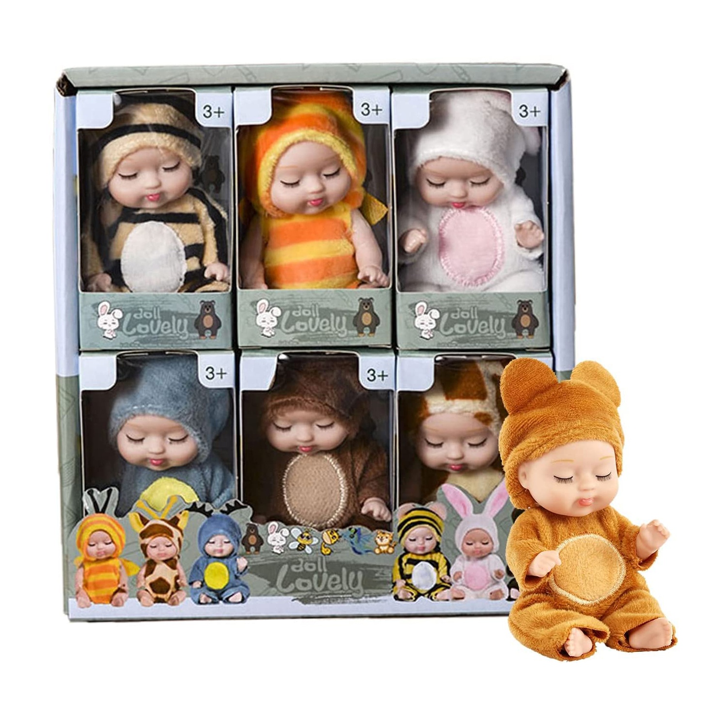 Realistische 4-Zoll-kleine Neugeborenen puppen Sammlung Mini Sleeping Baby Reborn Puppen für Kinder Pretend Toys