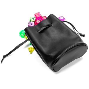 Sac à bijoux noir à cordon personnalisable, grande capacité, en cuir vegan PU souple, sac à dés pour le rangement des dés - Product Image 3