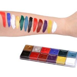 Paleta de pintura corporal de 12 colores, kit de pintura facial brillante con estuche para suministros de maquillaje de escenario - Product Image 2