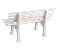 Banc de jardin en PVC allemand résistant aux intempéries, 1,5 m, mobilier d'extérieur design moderne, 3 places, pour parc, salle de sport, terrain de tennis, patio