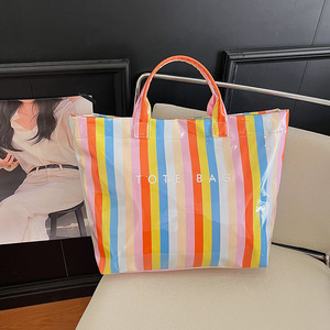 <span class=keywords><strong>Sac</strong></span> fourre-tout en PVC rayé populaire pour l'été, grande capacité, design tendance, sacs à main <span class=keywords><strong>de</strong></span> <span class=keywords><strong>voyage</strong></span> et <span class=keywords><strong>de</strong></span> shopping pour femmes - Product Image 3