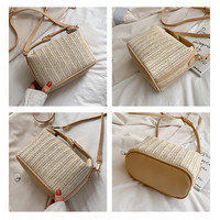 Petit tricot rotin femmes sacs à bandoulière paille sac de plage Boho été dames sac à main 2024 bohème mode bonbons Portable unique