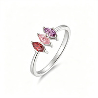 Cincin Perak Sterling 925 Buatan Tangan Terlaris dari Xinyun dengan Batu Permata Berlapis Emas Klasik