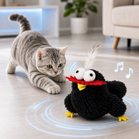 Juguete Electrónico Inteligente y Ecológico para Gatos, Recargable, de Peluche, con Sonido, Activación por Movimiento, Simulación de Aves, Anti-Ansiedad