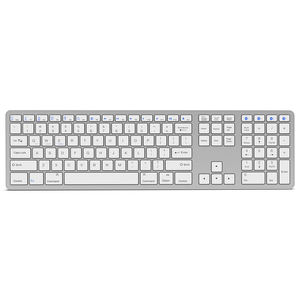 Clavier d'ordinateur portable sans fil Bluetooth blanc avec disposition en hébreu et russe - Product Image 1