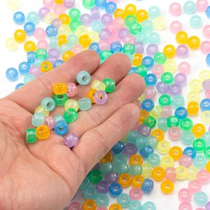 500 Grams/Bag Acrylic Mix Color <strong>Pony</strong> <strong>Beads</strong> 6x8mm Bulk Glow in the Dark for Necklace Friendship Bracelet Making Hair <strong>Beads</strong> - Product Image 4