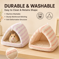 Lit en peluche pour hamster, petit abri pour animaux de compagnie, nid triangulaire pour cochon d'Inde, chinchilla, hérisson, lapin, maison chaude d'hiver, OEM ODM personnalisé