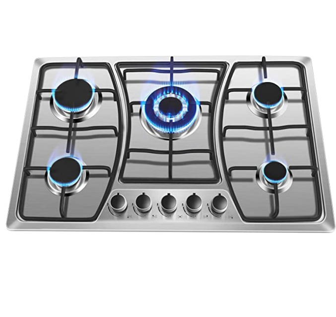 Itop — plateau de cuisson à gaz en acier inoxydable, 5 brûleurs scellés, pour cuisinière de cuisine à domicile