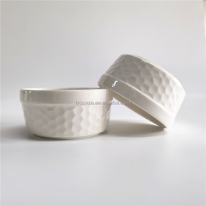 Stock faible QUANTITÉ MINIMALE DE COMMANDE pur blanc en relief petit porcelaine <span class=keywords><strong>pyramide</strong></span> alimentaire argent ramequins mis bols en céramique 3/3.5/4 pouces - Product Image 4
