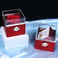 Boîte en forme de cœur de roses éternelles, roses éternelles préservées pour toujours, cadeau pour la Saint-Valentin