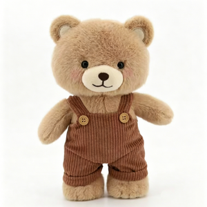 Oso de peluche personalizado, oso de peluche vestido, oso de peluche marrón, oso de peluche con overol. - Product Image 1