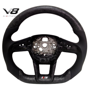 Volante de Fibra de Carbono Real Personalizado Estilo Deportivo de Carreras, Accesorios para Automóviles V8carbon para <span class=keywords><strong>A6</strong></span> C8 Avant <span class=keywords><strong>Allroad</strong></span>, Piezas de Auto Modificadas - Product Image 3