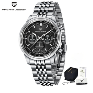 Reloj de Cuarzo Clásico para Hombre PAGANI DESIGN de 41 mm, Movimiento Cronógrafo Original Japonés TMI VK63, Acero Inoxidable, Resistente al Agua - Product Image 1