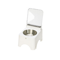 Gamelle automatique pour animaux de compagnie avec design incliné surélevé en acier inoxydable 304 et couvercle à capteur pour maisons multi-chats