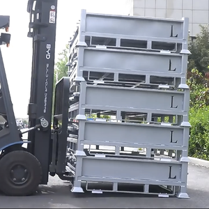 出厂价重型金属托盘箱可折叠镀锌钢可堆叠物流储物容器用于汽车配件 - Product Image 6