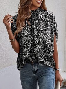 Camicetta Estiva Personalizzata da Donna, Casual, con Stampa, Manica Corta, Vestibilità Ampia, per Ufficio - Product Image 2