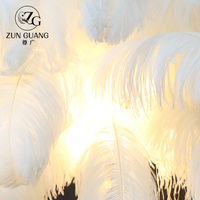 ZUNGUAN Nouveautés Lampe sur pied LED 5W de luxe moderne nordique avec plumes d'autruche pour la maison