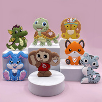 Anneau de dentition pour bébé en silicone en forme d'animal de dessin animé en gros, sans BPA, pour la santé des nouveau-nés, jouet de dentition en silicone en forme d'animal