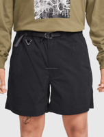 Design personnalisé Short d'été léger avec poche zippée Short noir uni pour hommes