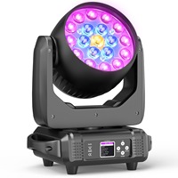 Luz LED con cabezal móvil de 19x15W con color de haz RGBW y efecto de zoom para discotecas, bares, DJs y discotecas