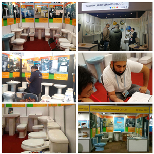 Ensemble WC moderne en céramique blanche à chasse d'eau, deux pièces, pour hôtel, avec cuvette et siège - Product Image 6