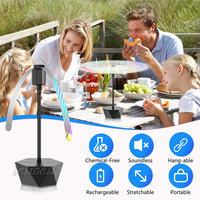 Ventilateur anti-moustiques électrique USB à piles pour fêtes en extérieur et intérieur, idéal pour la maison, avec lames holographiques pour éloigner les mouches et les insectes, parfait pour les barbecues.