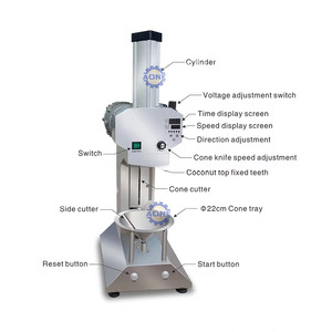 เครื่องปอกเปลือกมะพร้าวแห้งแนวตั้งขนาดเล็ก เครื่องตัดมะพร้าวอ่อน เครื่องปอกเปลือกมะพร้าวด้วยระบบยึดด้วยลม - Product Image 4