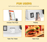 MWE 21.5 pouces grande chaîne restaurant menu électronique logiciel de commande automatique sans pilote pour kiosques libre-service pour centres commerciaux