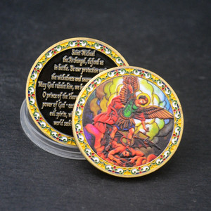 FULL COLORFUL SAINT Michel l'Archange Coin Challenge Coin - Product Image 3
