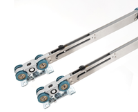 Système de porte synchronisée 3 + 3 Slim Narrow Sliding Hanging Apposite Soft Closing Frame Roller Bottom Track Three