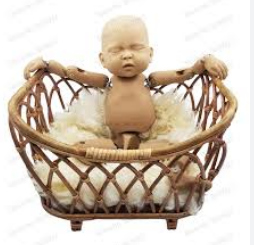 Cuna mecedora de ratán para bebé, cuna, muñeca, peluches, juguete para niños pequeños, muebles de madera, venta al por mayor - Product Image 3