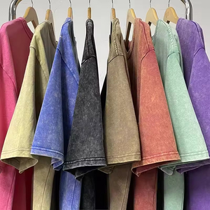 T-shirt personnalisé avec logo vintage, effet délavé, tissu épais 250GSM, t-shirt oversize uni, 100% coton pour homme - Product Image 1