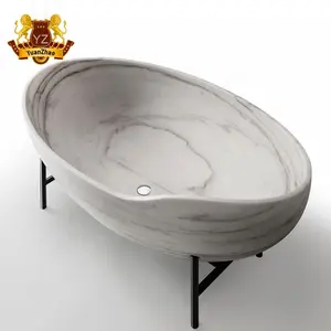 Hot sale freestanding marble natural stone bathtub for modern bathroom hotel project