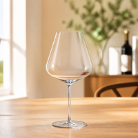 Op maat gemaakte logo OEM handgeblazen loodvrij kristallen ultradunne bordeaux wijnglas 900ml voor restaurant, bar en wijnproeverij