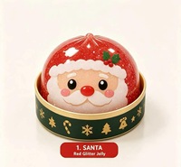 Jouet Squishy Père Noël Personnalisé en Usine, 8,5 cm, Boîte Mystère, Rouge Pailleté, Effet Gelée, à Remontée Lente, en TPR, Anti-Stress, Thème Fêtes