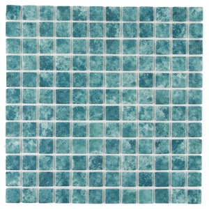 Mosaïque de verre pour <span class=keywords><strong>piscine</strong></span>, surface brillante, émail vert Sukabumi, jet d'encre, forme carrée, prix abordable - Product Image 2