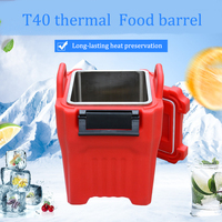 Nouveau baril de nourriture carré en acier inoxydable T40L avec roues inférieures pour garder la bouillie de soupe conservation de la chaleur livraison de repas de groupe