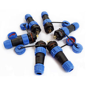 公母2 <span class=keywords><strong>3</strong></span> 4 5 6 7 9Pin防水连接器SP13背面螺母IP68电缆连接器插头插座 - Product Image 2