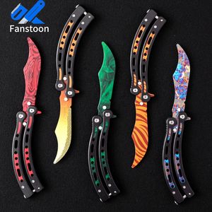 Suministro Directo de Fábrica Cuchillo de Entrenamiento Tipo Mariposa Balisong <span class=keywords><strong>CSGO</strong></span> Hoja Multifunción Plegable para Acampar al Aire Libre 3Cr13 - Product Image 1