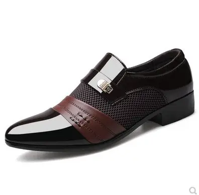 Scarpe da uomo in pelle da lavoro scarpe eleganti da uomo scarpe Casual All-Match moda maschile abbigliamento leggero Slip-On a punta