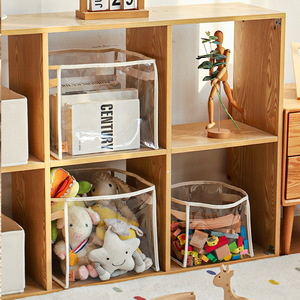 Barril de almacenamiento de juguete de peluche transparente de estilo coreano de gran capacidad, bolsa de almacenamiento de algodón para muñecas, juguete de bloques de construcción para niños - Product Image 3