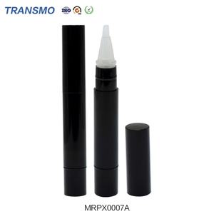 Bolígrafo de maquillaje recargable con tubo de 4ml, negro, vacío, para aceite de uñas, bálsamo labial de plástico PP, envase redondo de gel labial con brocha - Product Image 1