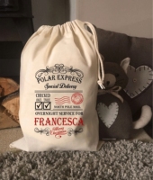 Sacs cadeaux en toile personnalisés avec cordon de serrage, tailles variées, pour Noël, sacs géants personnalisés multi-tailles avec cordon de serrage, style Polar Express, sacs du Père Noël