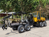 Chargeur de grumes avec grue et remorque à grappin forestier, certifié CE, capacité 4-5 tonnes, forte capacité de charge et force de préhension puissante pour la forêt