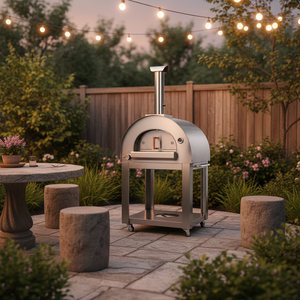 Forno per Pizza Italiano <span class=keywords><strong>da</strong></span> Esterno in Acciaio Inox, Grande Griglia Multifunzionale a <span class=keywords><strong>Carbone</strong></span>/<span class=keywords><strong>Legna</strong></span>, Antiruggine con Controllo a Pulsante - Product Image 1