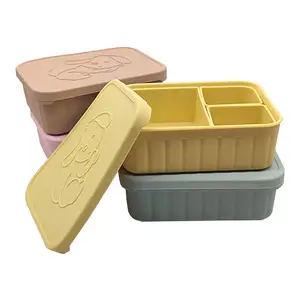 Venda quente Recipiente De Armazenamento De Alimentos Quadrado Silicone Folding Food Storage Box Lancheira Com Tampa