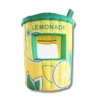 Tente de stand de concession gonflable géante, pop-up, publicitaire, pour événements extérieurs, résistante aux intempéries, très populaire mondiallement, en forme de boisson au citron